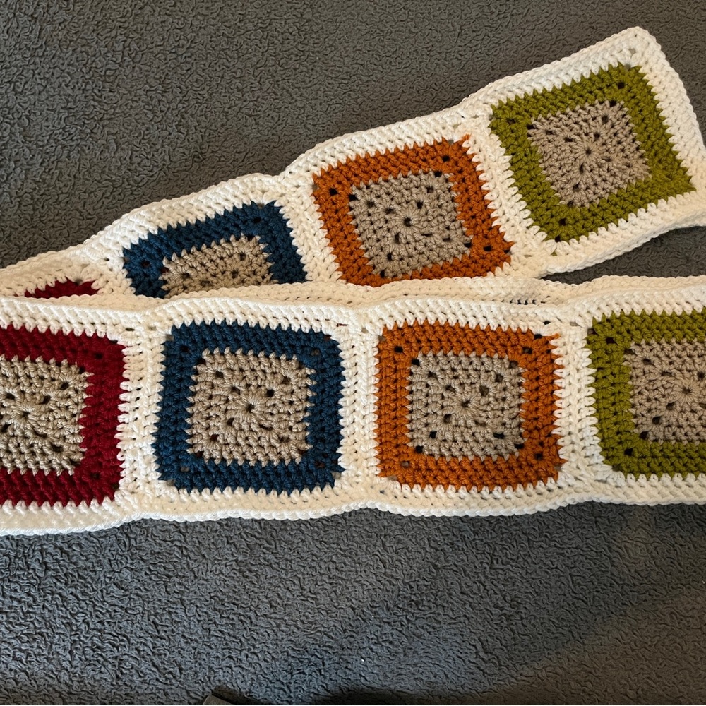 97” Granny Square scarf!